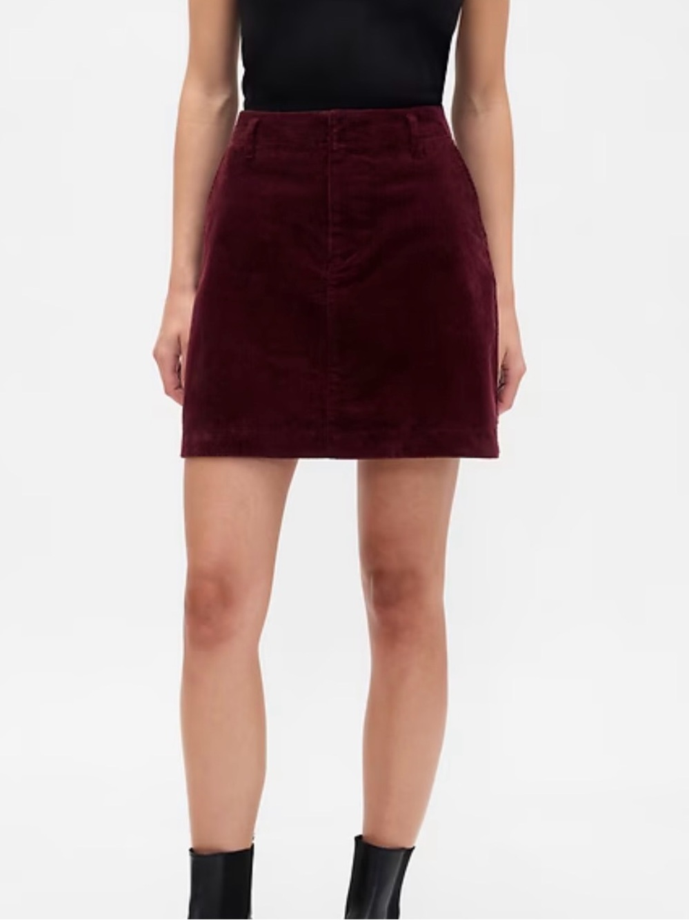 GAP Burgundy Corduroy Mini Skirt